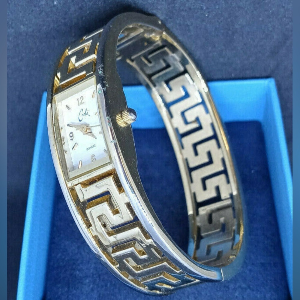 Greek Key Bangle Watch by Cache Quartz - Picture 4 of 5